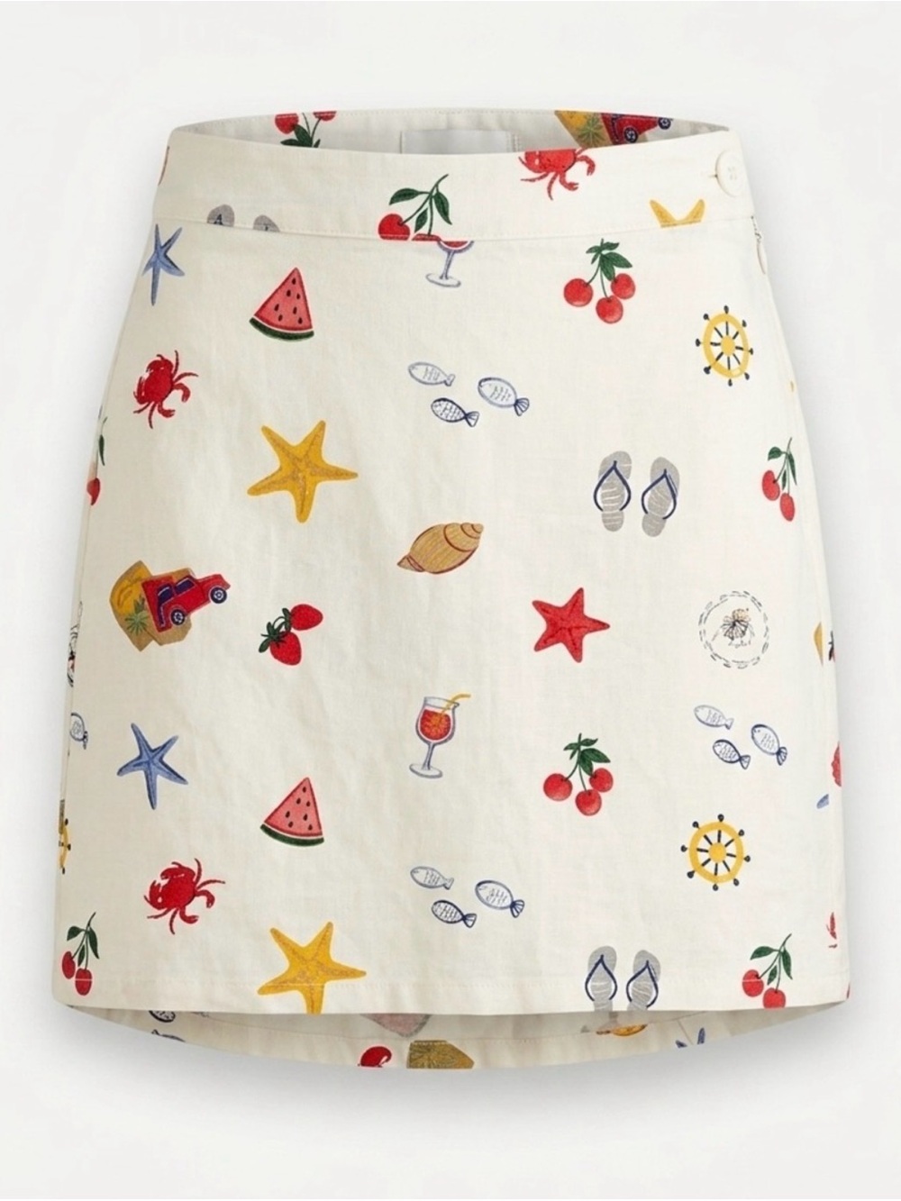 Midnight Sky Linen Blend
Beach Print Mini Skirt Lined
Women's Size Large